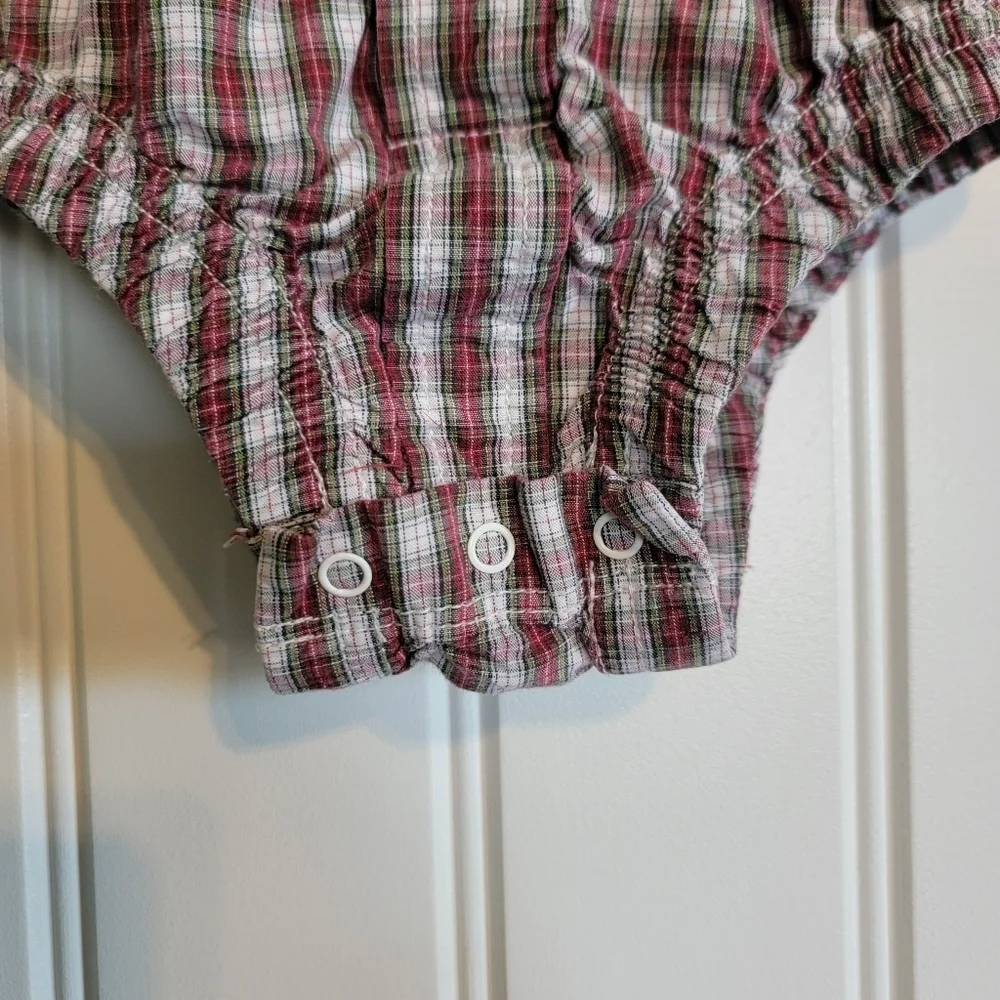 🔥5 FOR $25🔥Baby Gap Button Down Plaid Onesie 18-24M